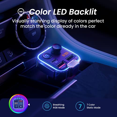 AINOPE 2023 Upgrade Bluetooth FM Transmitter for Car Adapter, Stronger