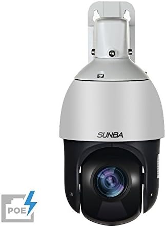 SUNBA PoE+ Mini High Speed IP 1080p PTZ Security Camera, 20X Optical Zoom, Auto-Focus, Outdoor, 328ft Night Vision (405-D20X) (Certified Refurbished)