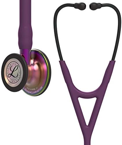 Littmann Cardiology IV Diagnostic Stethoscope, Finish Chestpiece, Plum Tube, Violet Stem 27 inch, 6205