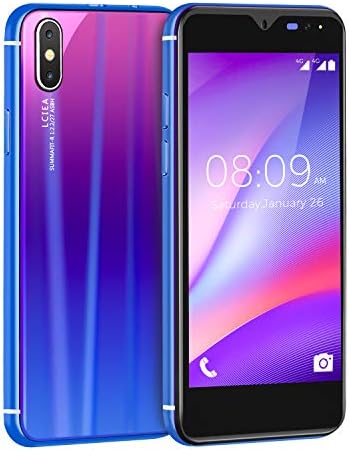 SIM-Free & Unlocked Mobile Phones, Android GO 3G Smartphone, 5.0 Inch HD IPS Display, 2650mAh big battery,Dual SIM cards Dual Cameras Cell phones (i8 Blue)