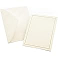 Gartner Studios Pearl Foil Border Print at Home All-Purpose Cards, Ivory/Cream, 4.25 x 5.5 inches