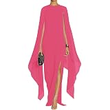 Robe De Soirée élégante à Manches évasées Avec Cape – Femme, Longueur Sol, Plusieurs Coloris (S à XXL)