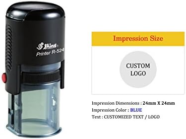 Shopbooz Fully Customized R524 (24 MM) Self Inking Rubber Stamp by Shiny in Blue Ink