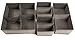 Set of 4 Organizer Bins with Dividers for Closet Dresser Drawer Inserts Bathroom Dorm or Baby Nursery; Store Socks Underwear Clothes; Clothing Organization; Organizador de Closet; (Set of 4, Gray)