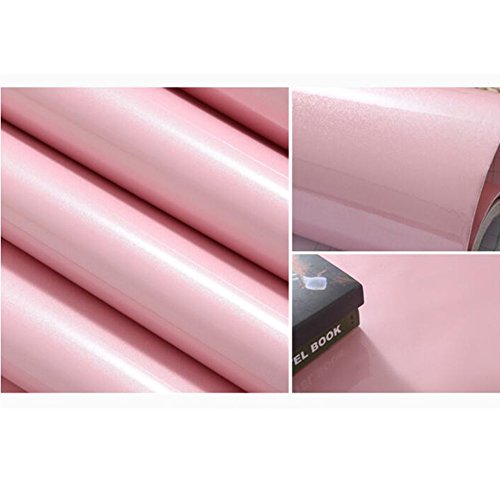 HOHO Pink Pearl Light Self Adhesive Wall Sticker Peel and Stick Wall Paper,50cmx500cm