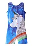 DAXIANG Gymnastics Leotards for Girls Biketards Sparkle Unicorn Pink and Blue