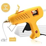 Hot Glue Gun with LED Lights,60/100W Full Size Dual Power High Temp Heavy Duty Melt Glue Gun Kit with 10 Pcs Premium Glue Sticks(0.43''x 8