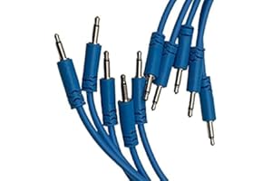 Starving Students Music Supplies - Luigi's Modular Spaghetti Eurorack Patch Cables - Package of 5 Blue Cables (30cm)