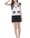 MyFav Big Girls Cute Panda Pajamas Sleeveless Cartoon Nighty Sleepwear Shorts
