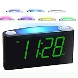 Home Digital Alarm Clock - Loud Alarm Clock for Kids Bedroom, 12/24 H, 7 Color Night Light, 7