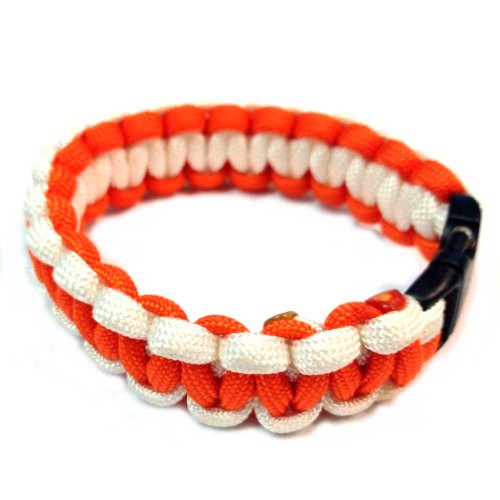 Orange & White Paracord Bracelet and Key Ring