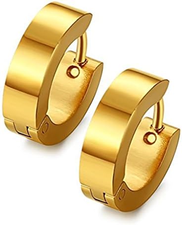 KARAY Stainless Steel Earrings - Unisex Cool Small Hypoallergenic Hoop Stud Earring Piercings