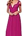 Hodoyi Women's Sexy Off-Shoulder Straps Long Chiffon Split Beach Prom Party Dress-FBA