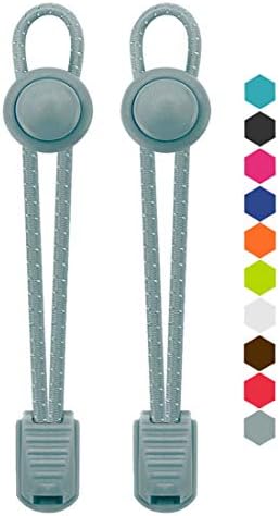 VESONNYElastic Laces - Reflective No Tie Shoe Laces with Lock for Trainers, Kids and Adults, Stretchy Sneaker Shoe Strings