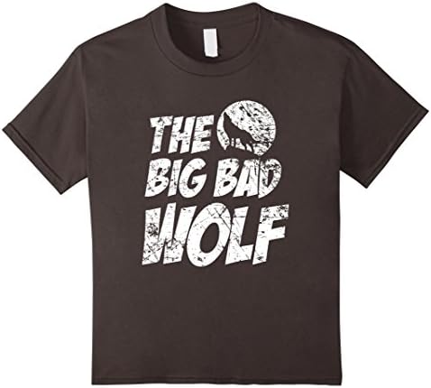 Kids The Big Bad Wolf Shirt, Funny Cute Halloween Costume Gift 8 Asphalt