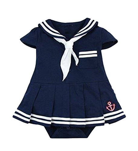 AvaCostume Baby Girls Sailor Suit Rompers