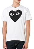 Comme des Garcons PLAY Men's Black Heart Print T-shirt, White & Black