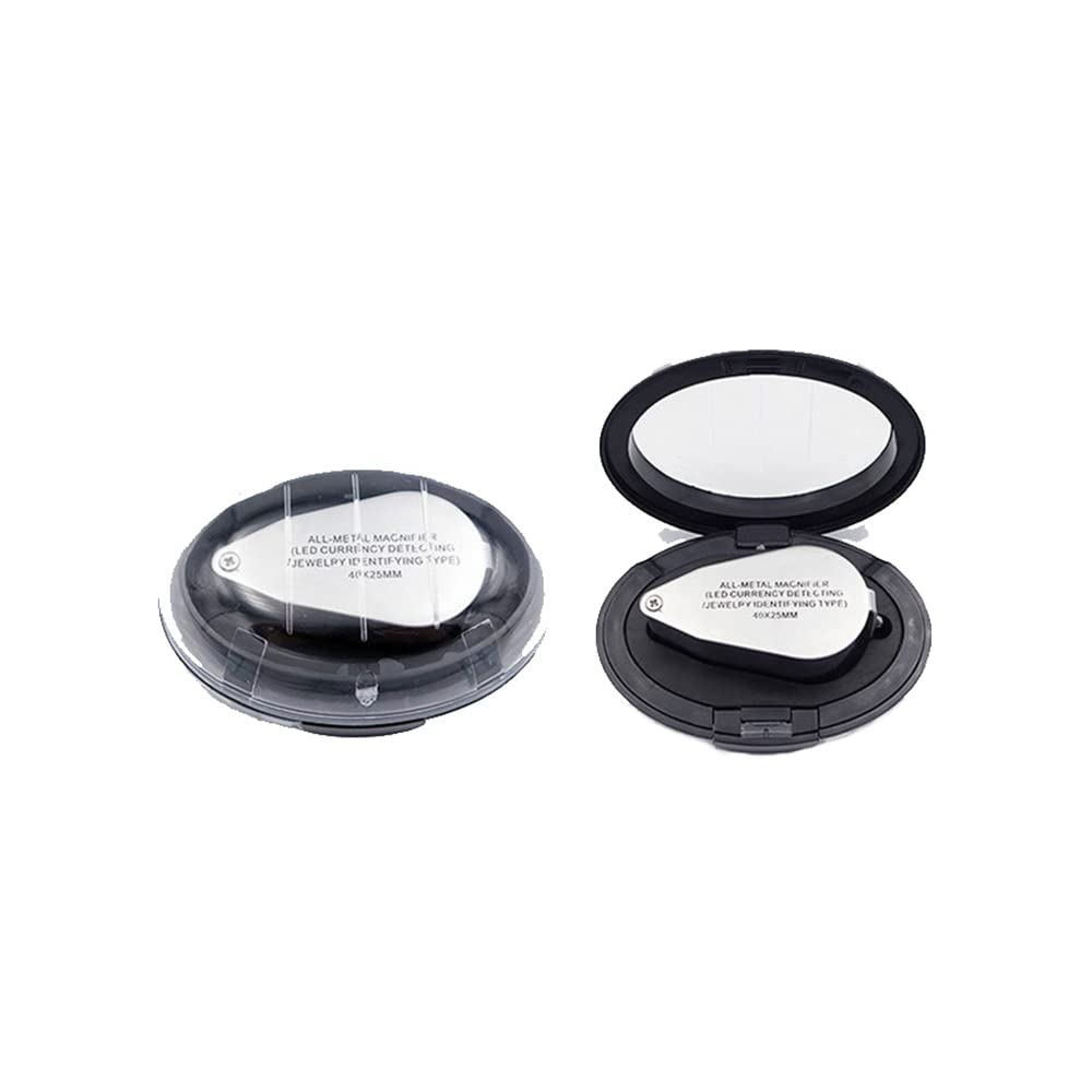 VOANZO 40X Metal Illuminated Jewelry Loop Magnifier with LED Light Folding Jewelers Loupe for Currency Detecting Jewlers Identifying Type