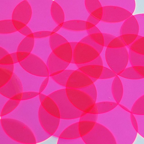 Round Vinyl Shape 40mm Hot Pink Go Go Fluorescent Edge Glow