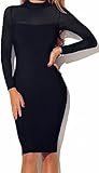 For G&PL Women's Sexy Sheer Long Sleeves Bodycon Stretch Club Dress