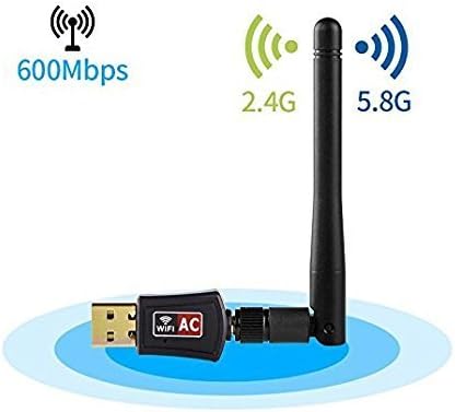 INMUA USB WiFi Dongle, AC600 2.4G/5G Dual Band USB WiFi Adapter for Desktop Laptop, Support Windows XP/Vista/7/8/8.1/10/Mac Os X 10.4-10.14