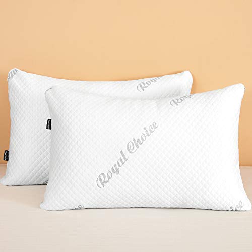 Bamboo Sleeping Pillow Shredded Memory Foam Pillow 2 Pack, Adjustable