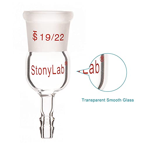 StonyLab Glass Straight Inlet Adapter with 19/22 Female Glass Joint