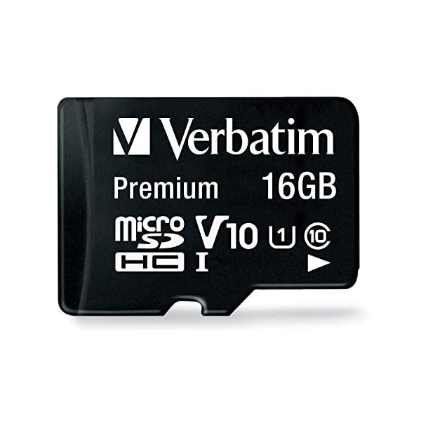 Verbatim Premium Micro SDHC Speicherkarte mit Adapter, 16 GB, Datenspeicher für Foto- und Video-Aufnahmen, Micro SD Karte in schwarz, ideal für Handy, Kamera oder Tablet