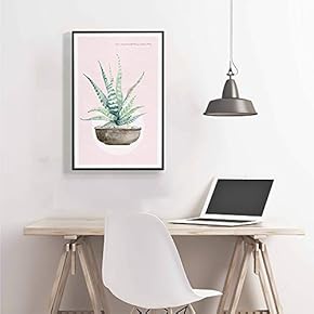 Framed Canvas Home Artwork Decoration Nordic Style Plants Canvas Wall Art for Living Room, Bedroom - 16x24 inches