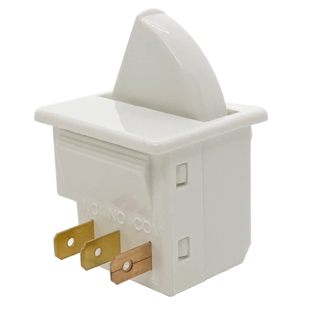 2Pcs Refrigerator Door Light Switch 3Pin Momentary Fridge Switch Compatible with GE, Whirlpool, LG, Kenmore, Maytag, Amana, Crosley, KitchenAid, Magic Chef Freezer Light Switches 1NC 1NO AC 250V 2.5A
