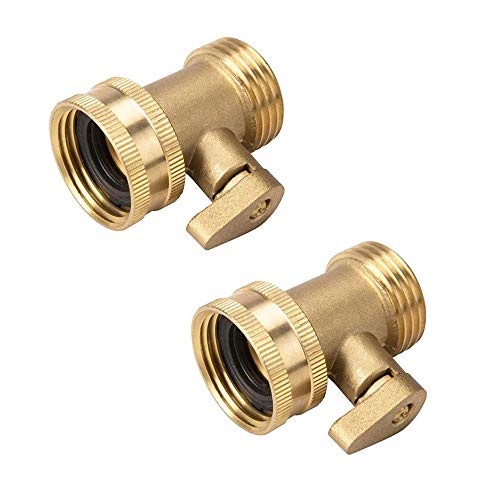 2 Pack Garden Hose Brass Shut Off Valve, 3/4'' Thread Heavy Duty Water Hose Connector Shutoff Ball Valve Faucet Hose Adapter - Thumbnail 7