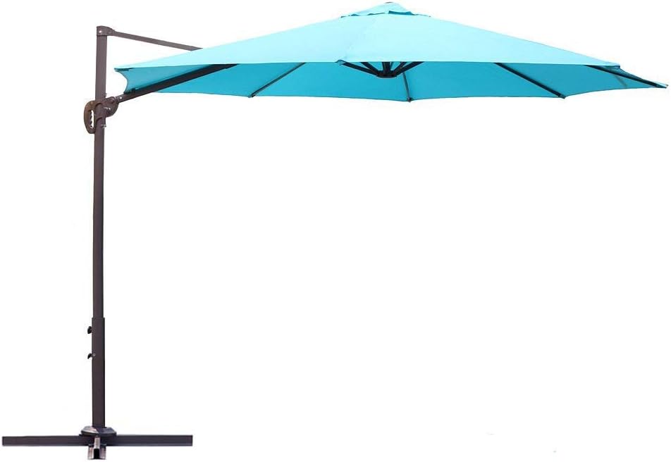 Amazon Com Le Papillon 10 Ft Cantilever Umbrella Outdoor Offset Patio Umbrella Easy Open Lift 360 Degree Rotation Blue Garden Outdoor