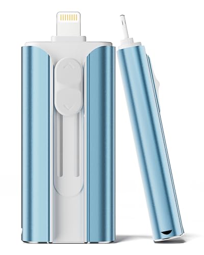 MFi Certified Flash Drive 256GB for iPhone Thumb Drive, USB Memory Stick iPhone Flash Drive Photo Stick for Photos Videos, High Speed External Storage Jump Drive for iPhone/iPad/Android/PC(Sky Blue)