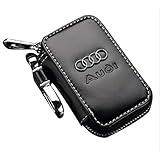 Leather Car Key Case Remote Control package Auto Key Chains (Audi)