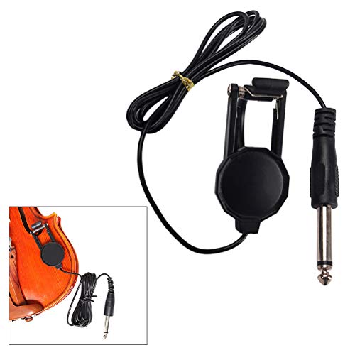 image for LIOOBO 6.35mm Jack Clip-On Pickup for Acoustic Violin Guitar Mandolin 