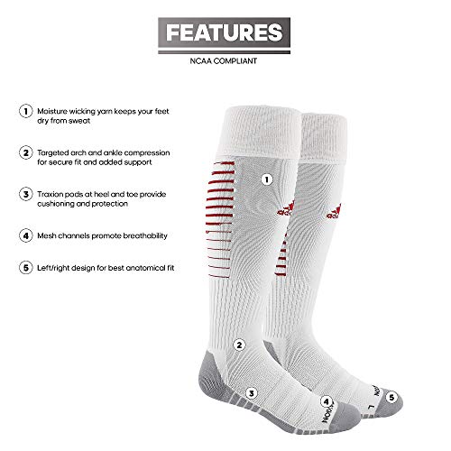 adidas Team Speed 2 Socks Climalite Formotion LARGE White for sale