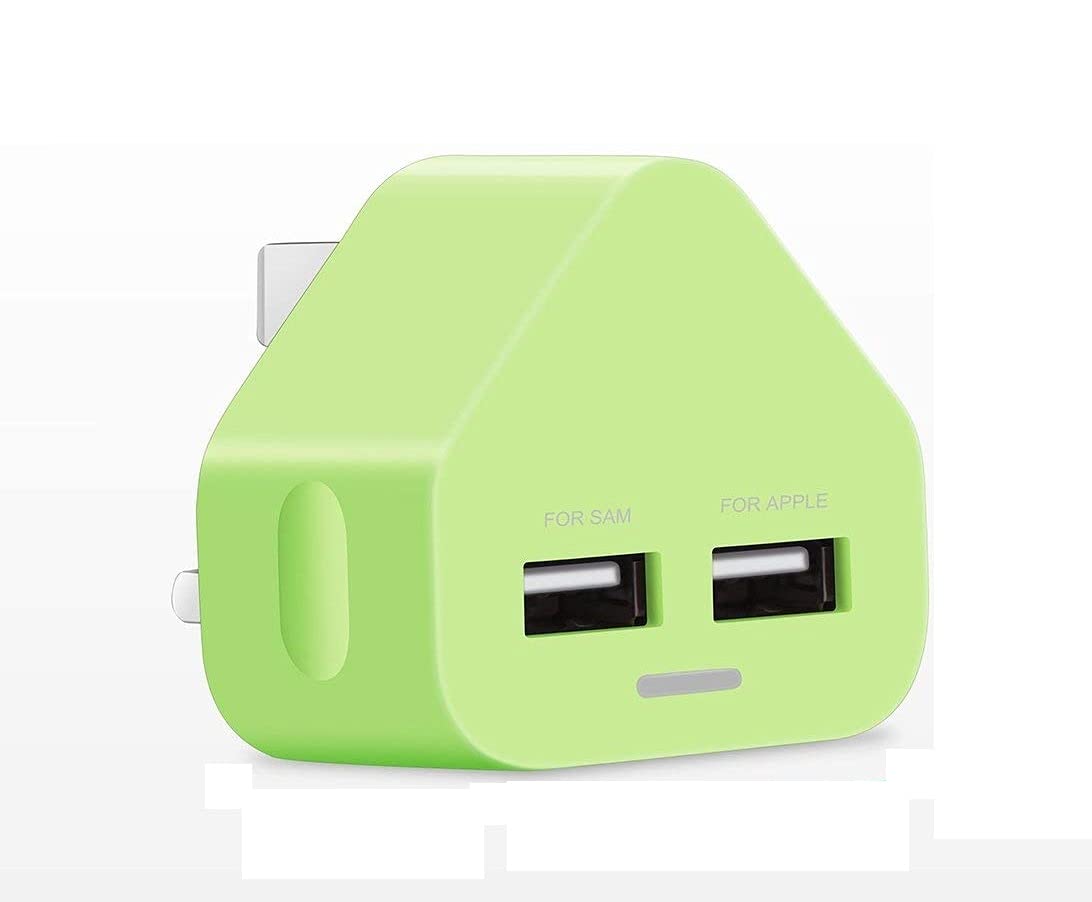 USB Plug Charger, Multi Port USB Charger Plug Adapter 2.1A Compatible with Nokia/Fire Tablet/Huaweii/iOSiPad/Kindle/Smart Watches/Motorola/Airpods/Samsung/iOSiPhone/HTC