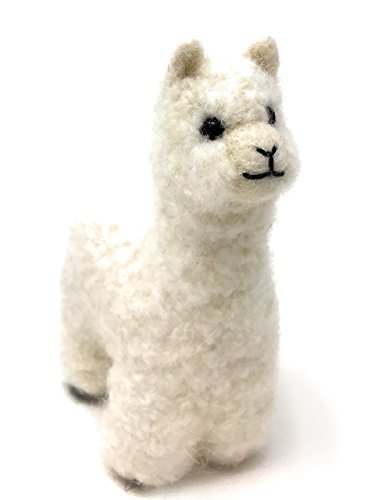 Felted Lifelike Alpaca Figure & Ornament Handmade From 100% Alpaca Wool Yarn (White)