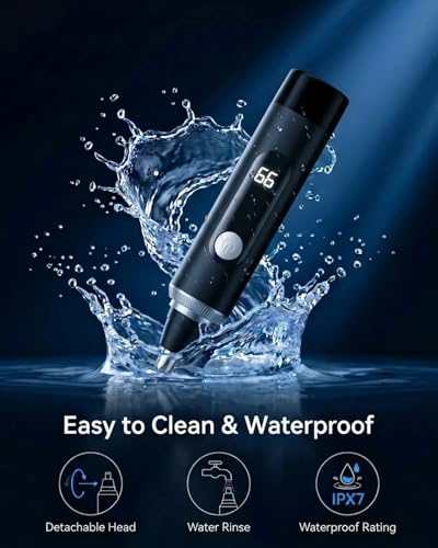 Nose Hair Trimmer for Men,2026 Professional LED Display Painless IPX7 Waterproof Eyebrow & Facial Hair Trimmer,USB Rechargeable Dual-Edge Blades,Black