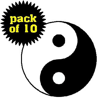 (Quantity 10) Yin Yang Sign 1.25" Pinback Buttons Badges / Pins - Hippie Symbol Peace