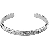 Embossed Moon Star Sun Bangle Cuff Bracelet for Women Fashion CZ Insected Celestial Open Adjustable Statement Bracelets Lightweight Boho Wrist Wrap Dress Accessories Jewelry Gift