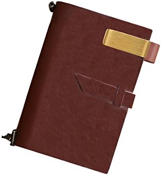 Leather notebooks, Bundle Cord Refillable for journal, softcover handmade personalized traveler classic notebook （6.9×4.6）(brown)