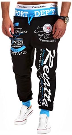 Nothar Fashion Men's Casual Loose Print New York Pockets Sport Jogger Pants