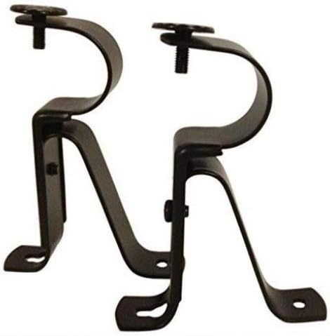 Amazon Com Tejatan Curtain Rod Bracket Set Of 2 Black Home