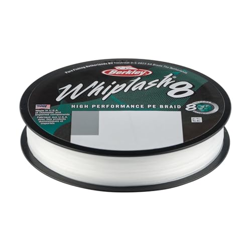 Berkley Whiplash8 Angelschnur, Superline, Raubfischangeln, Hecht, Barsch, Zander, Forelle, Unisex, Kristall, 0,2 mm | 27,7 kg | 27,7 kg | 300 m