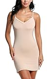 Avidlove Women Modal V Neck Nightwear Sleeveless Straight Dress Mini Full Slips Apricot L