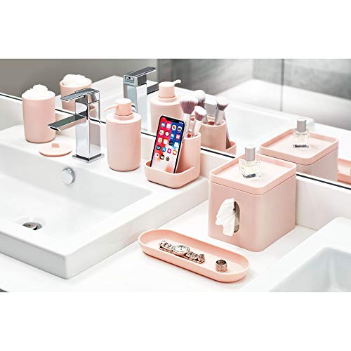 iDesign Cade Toothbrush Holder, Holds Normal Toothbrushes, Spin Brushes, and Toothpaste - Matte Blush