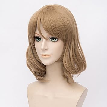 Yg 45 Cm Leinen Hochtemperatur Draht Kurz Curly Girl Perucke