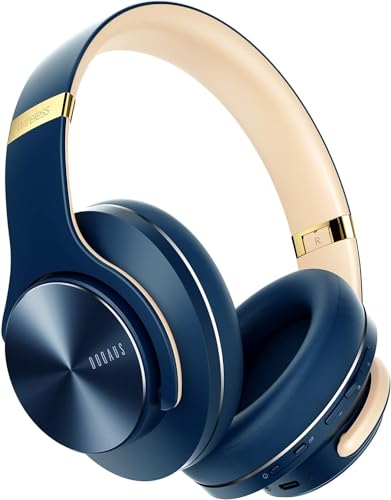 DOQAUS Bluetooth Kopfhörer Over Ear, Bis zu 90 Std Kabellose Kopfhörer mit 3 EQ-Modi, HiFi Stereo Faltbare Headset mit Mikrofon, weiche Ohrpolster für
