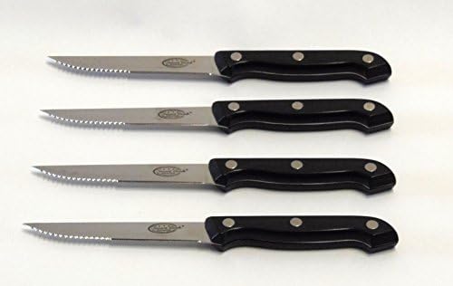 Set of 4 Restaurant Serrated Style Stainless Steel Full Tang Steak Knives